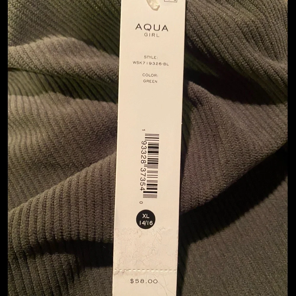 NWT Aqua by Bloomingdales Girls Dark Green Cargo Mini‎ Skirt Fall Winter Warm